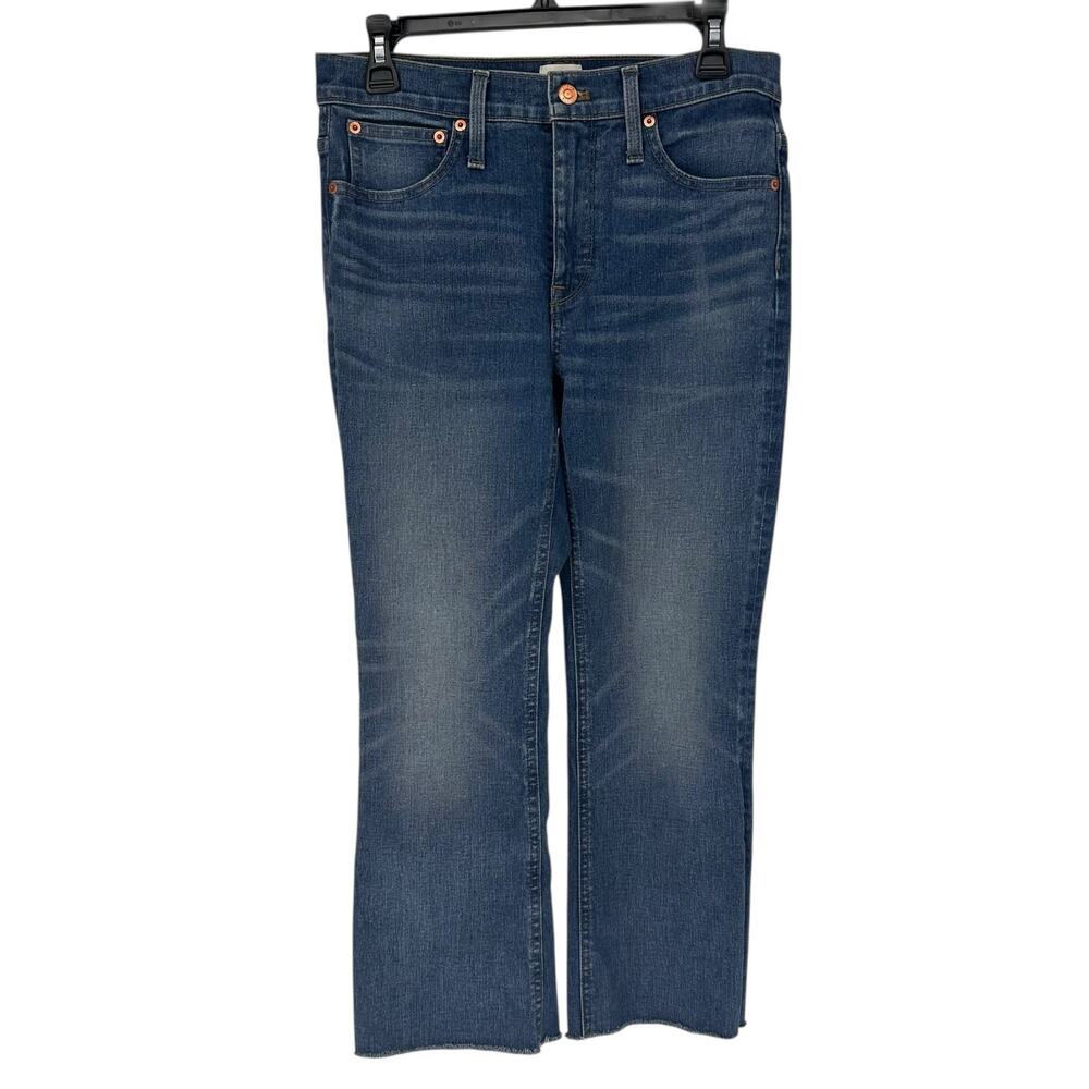 J. Crew Medium Wash 9" Billie Demi Boot Crop Denim Jeans Sz 28P